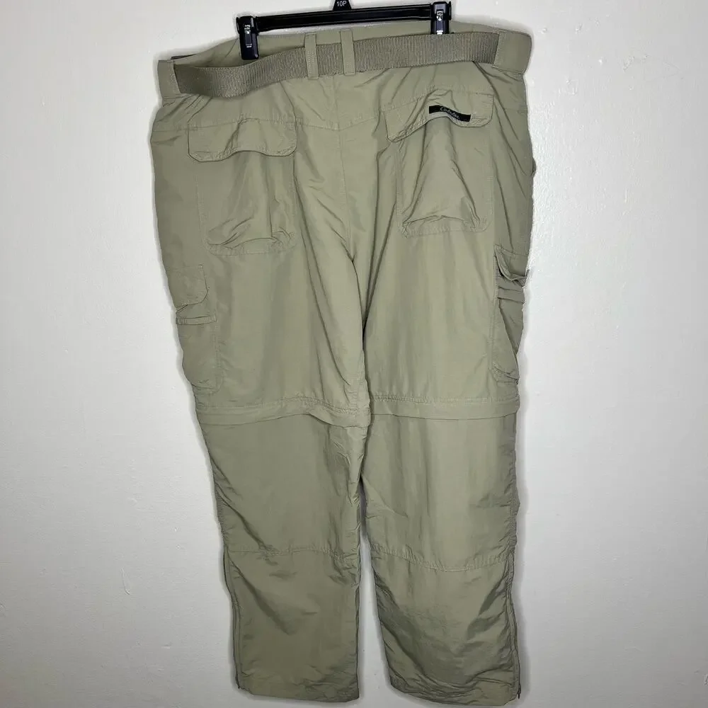 Cabela's Convertible Cargo Pants 44 Mens Belted Hiking Gorpcore Outdoor Fishing